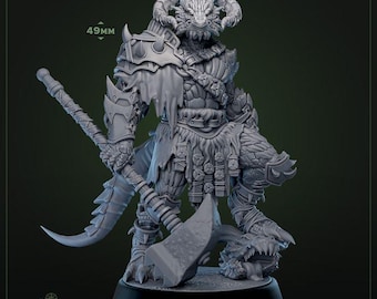 DnD Dragonborn Warrior Fighter miniature for D&D Hero Character for Dungeons and Dragons mini Heroquest ttrpg Role playing table top Paladin