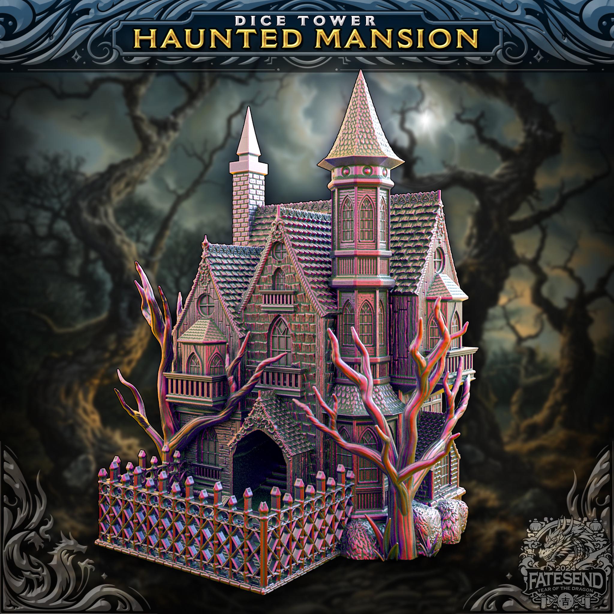 DnD Haunted hill dice Tower Dungeons and Dragons Gift DnD Halloween Creepy mansion Dice tower Gift gaming Heroquest miniature Fantasy