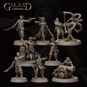 DnD Pirate miniature Bundle for Dungeon quest set Dungeons and Dragons mini pirate campaign mini set for Heroquest hero pack TTRPG