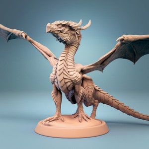 DnD Baby green Dragon mini boss miniature dnd enemy mini for Dungeons and Dragons mini Lord of the print miniature Heroquest dragon mini image 1