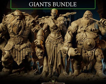 DnD Giant Bundle mini for Dungeons and Dragons mini Lord of the Print miniatures for Heroquest ttrpg pathfinder 3d printed viking giant
