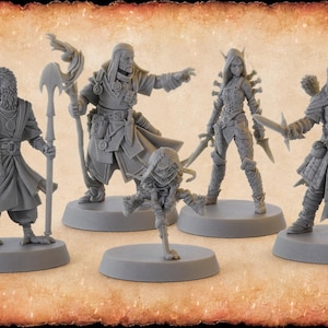 DnD Starter character set Classic Pathfinder Hero mini miniature Bundle Dungeons and Dragons mini set for  hero pack TTRPG Party