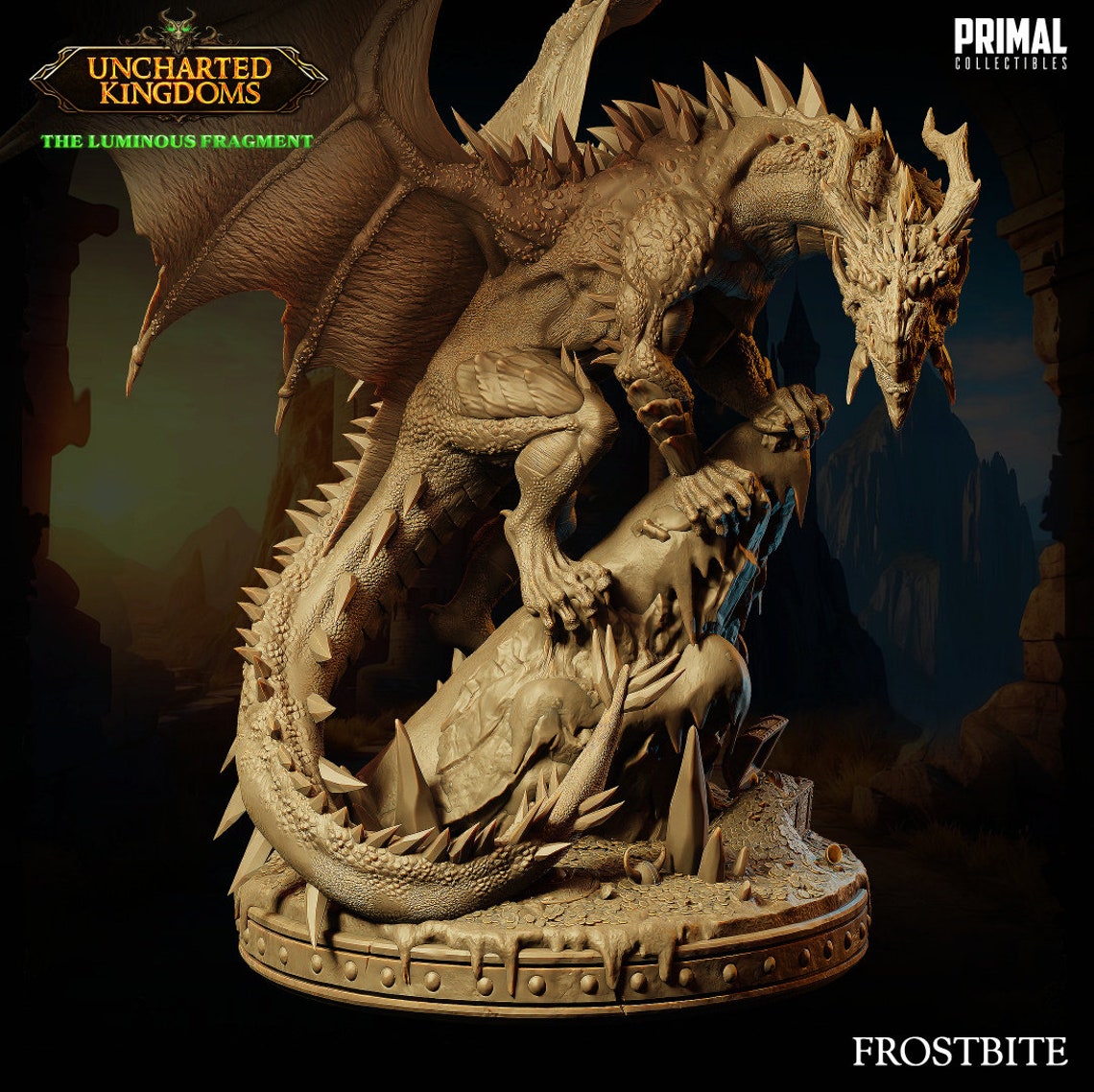 Dnd Ice Dragon Mini Large Frost Boss Miniature Dnd Enemy Mini for ...