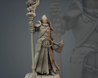 War Prophet Priest, Heretic Priest Character miniature Knight of the bell DND models Trench Crusade compatible TTRPG Trench Heretic legion