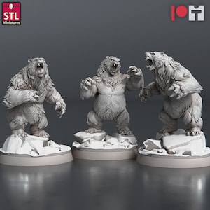 DnD Polar Bear miniature Evil monster mini dnd enemy monster Dungeons and Dragons mini D&D model for Heroquest Yeti Table top Dice game