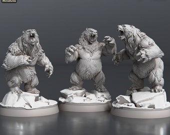 DnD Polar Bear miniature Evil monster mini dnd enemy monster Dungeons and Dragons mini D&D model for Heroquest Yeti Table top Dice game