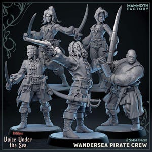 DnD Pirate miniature Bundle for Dungeon quest set Dungeons and Dragons mini set infested sailors for Heroquest hero pack TTRPG undead crew