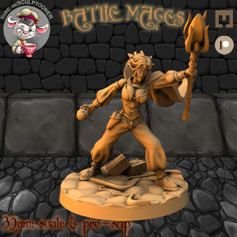 Dnd Human Mage Wizard Miniature Bundle Dungeon Quest Set Dungeons and ...