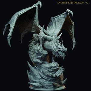 DnD Dragon mini Large boss miniature dnd enemy mini for Dungeons and Dragons mini Lord of the print miniature for Heroquest Blue dragon mini