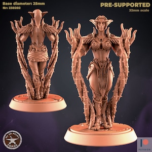 DnD Female Night elf miniature for Dnd world of warcraft minis Dungeons and Dragons mini 3d printed miniatures for Heroquest night elf Druid