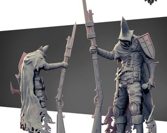 Watcher miniature mini DND models Trench Crusade miniatures compatible TTRPG Trench Pilgrams Heretic legion gas mask troops Sniper scout