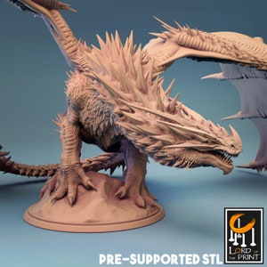 DnD Dragon mini Large boss miniature dnd enemy mini for Dungeons and Dragons mini Lord of the print miniature for Heroquest Red dragon mini