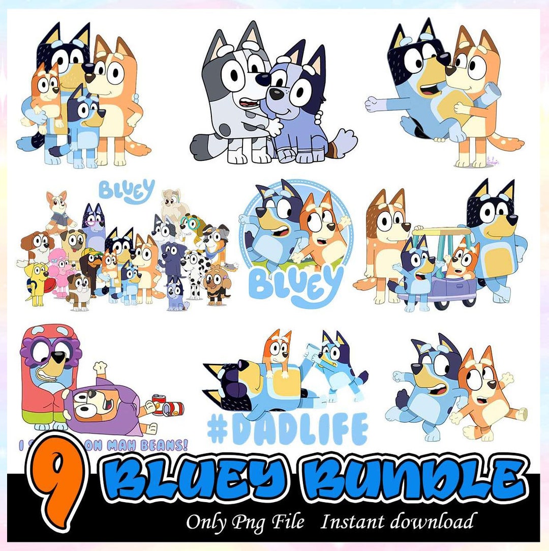 Bluey Png Bundle Design Bluey Birthday Png Cut Files for Cricut ...