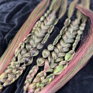 Trecce Rave, extension per capelli da festival, pezzo di capelli intrecciato, verde