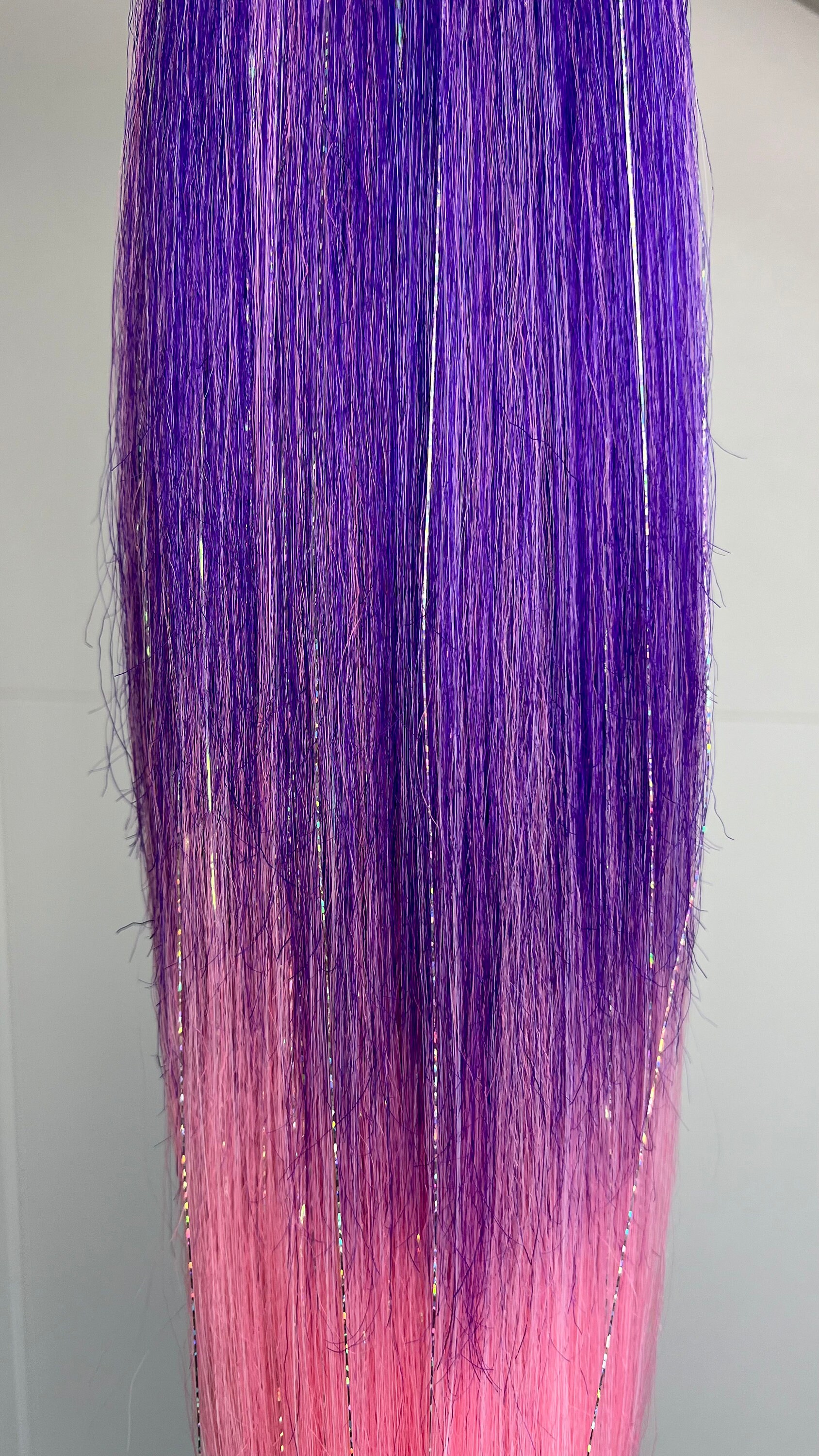2er-Set Blaues Haar-Lametta Für Pferdeschwanz-Extensions – Mit Gummiband, 50,8 Cm, Perfekt Für Festival, Party & Cosplay