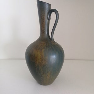 1950s Gunnar Nylund iridescent black brown glaze ceramic pitcher vase Sweden Free shipping included image 5