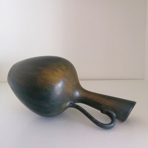 1950s Gunnar Nylund iridescent black brown glaze ceramic pitcher vase Sweden Free shipping included image 4