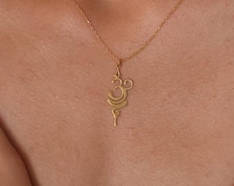 Sterling Silber Yoga Halskette, Minimalist spiritueller Schmuck