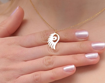 Colar Olho Grego em Ouro 14K, Amuleto Espiritual Feito à Mão