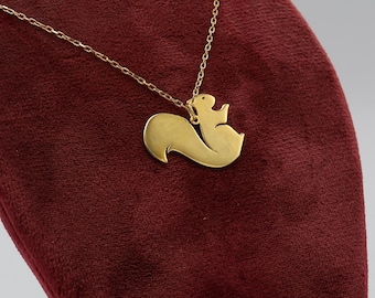 14 kt gouden eekhoorn bedelketting, cadeau natuurliefhebber