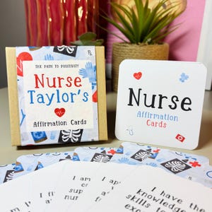 Schede di affermazione per infermieri. Set di schede di affermazione positiva personalizzate fatte a mano per infermieri. Regalo perfetto per infermieri, NHS, infermieri laureati