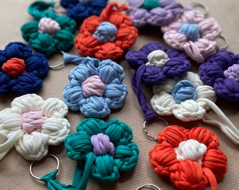 Pinterest Puff Flower Crochet Colourful Bag Charm (Physical product)