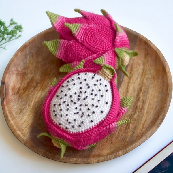 Dragon fruit crochet pattern, English PDF, Amigurumi Pattern, Amigurumi Dragon Fruit au crochet, Modèle au crochet nourriture et Fruits au crochet
