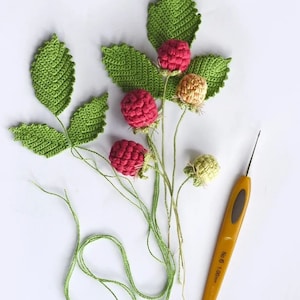 Crochet Raspberry Pattern, Crochet Food, Crochet Berry, Crochet Fruit ...