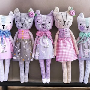 amigurumi cat pattern, crochet cat pattern, cat crochet pattern, English PDF