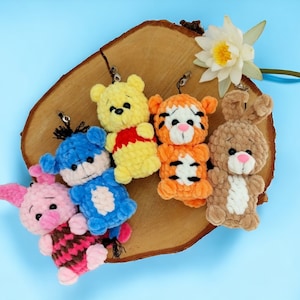Plüsch Schlüsselanhänger Kawaii Schlüsselanhänger Bär Schlüsselanhänger Schwein gehäkelte Schwein Schlüsselanhänger Bär häkeln Schlüsselanhänger Schlüsselanhänger Plüsch