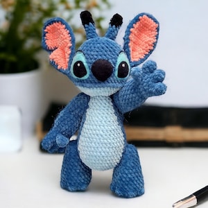 blue monster , crochet pattern, English PDF