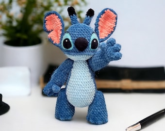 monstre bleu, modèle au crochet, PDF anglais