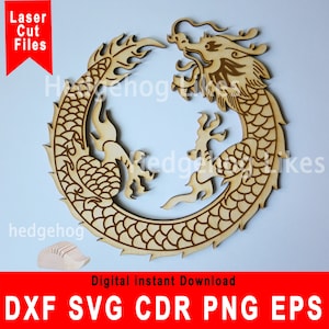 Dragon cdr, Laser Cut Vector, Dragon PNG, Dragon SVG, Dragon Files for Cricut, CNC Dragon Silhouette Dxf for Laser