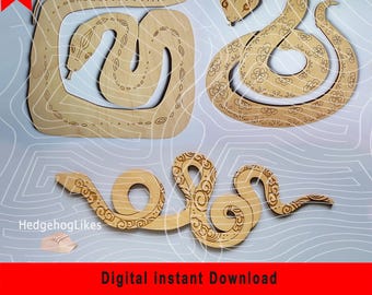 Wooden digital snake, snake model for laser cutting digital file snake dxf, snake model for laser cutting, digital file snake cdr, snake svg