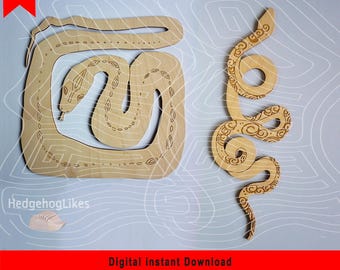 Snake laser cut vector, Serpent svg, viper svg, Snake cdr, snake svg file, snake files for cricut, cnc snake silhouette dxf for laser, png