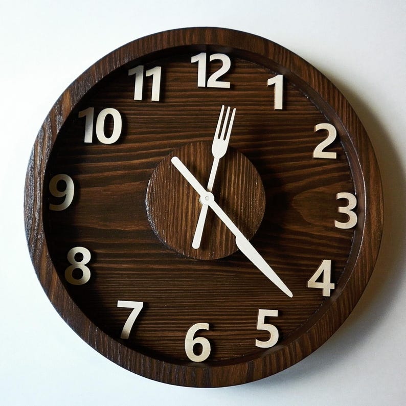 Unusual Kitchen Clock Wooden Kitchen Clock Modern Unique Wall Clock for ...