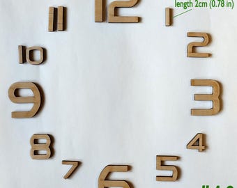 Juego de divisiones de números de reloj de madera para bricolaje, números de madera sin terminar de 3", letreros numéricos de 2", números de madera de 2 pulgadas, números para manualidades.