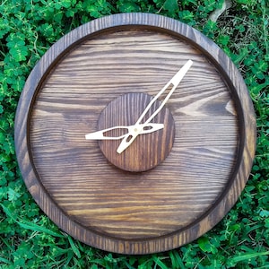 Fancy wooden wall clock, wood clock original, minimalist wood clock, clock made of wood, decorative wood clock, handcrafted wood clock brown