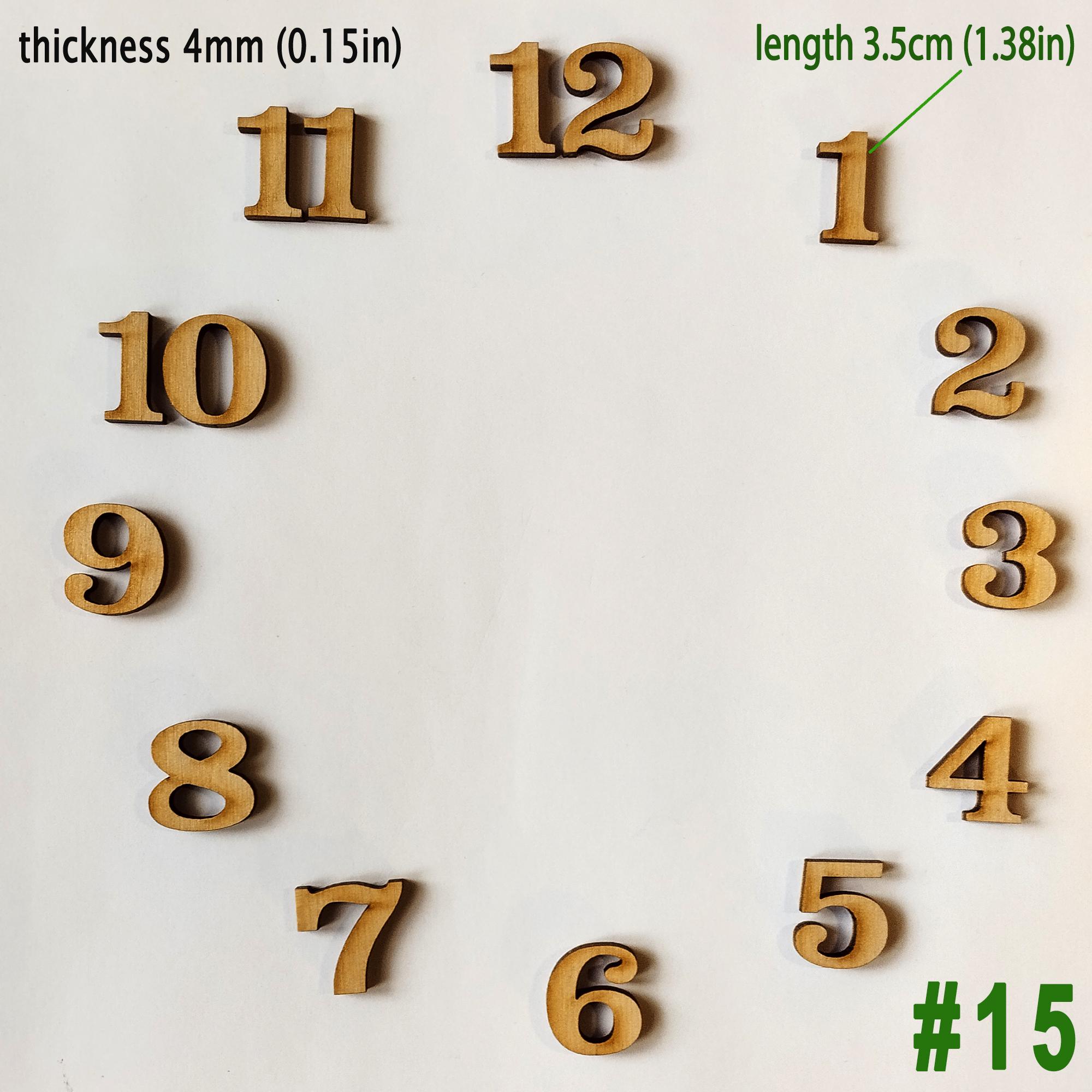 Wooden Clock Numbers Set Divisions for Clock DIY, Unfinished 3” Wood ...