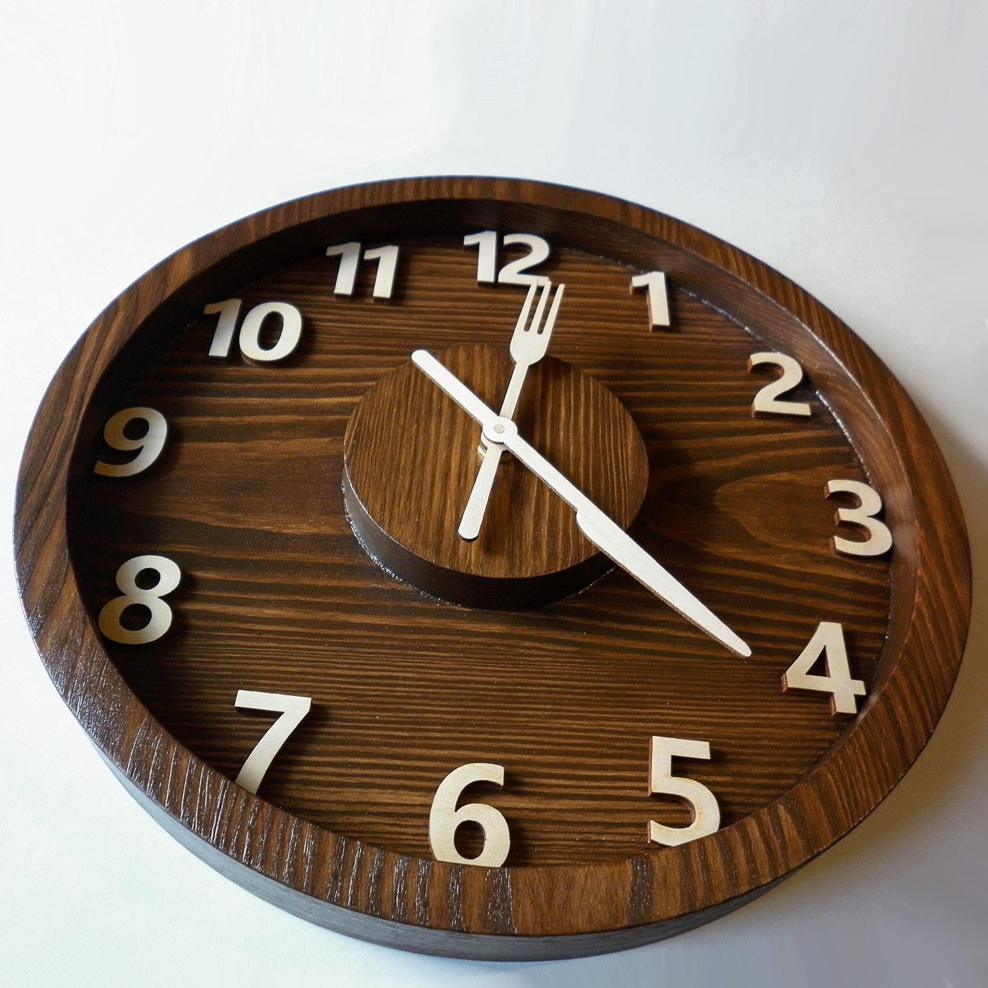 Unusual Kitchen Clock Wooden Kitchen Clock Modern Unique Wall Clock for ...