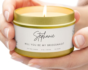 Bridesmaid candle, Be My Bridesmaid Wildflower Candle, Bridesmaid Proposal Gift, Bridal Party Gifts, Personalised Bridesmaid Proposal