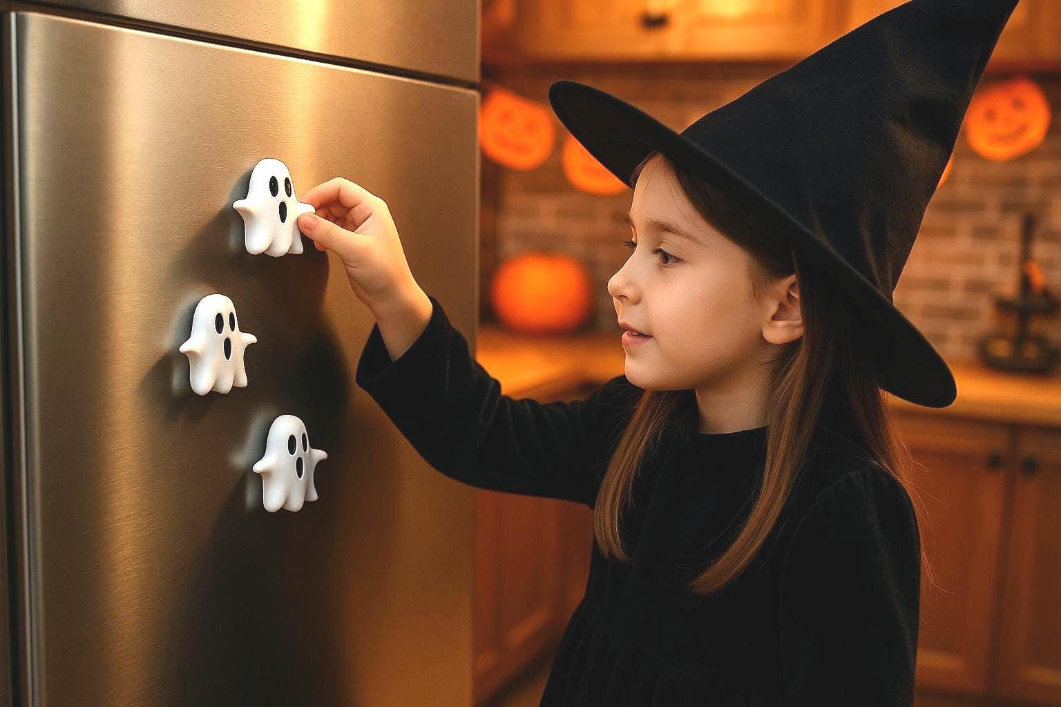 Ghost Magnets 3D Printed Halloween Ghost Fridge Magnets: Spooky Kitchen Decor, Set of ...