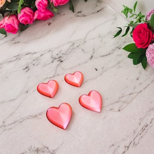 Silk Finish Heart Magnet Set: Red, White, Pink, or Gold - Favor Gift
