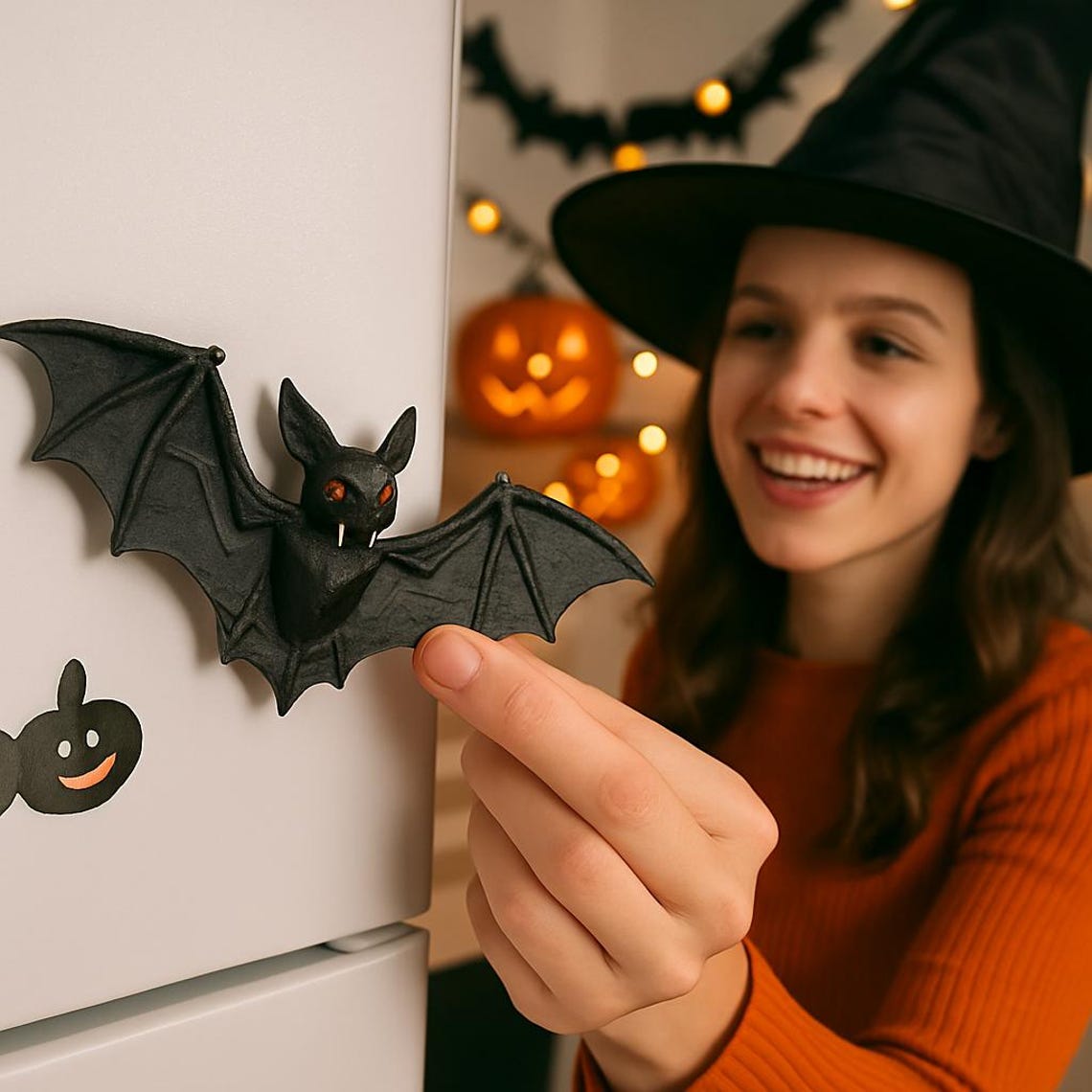 Halloween Vampire Bat Decor Set of 3: Magnetic Fridge or Hanging ...