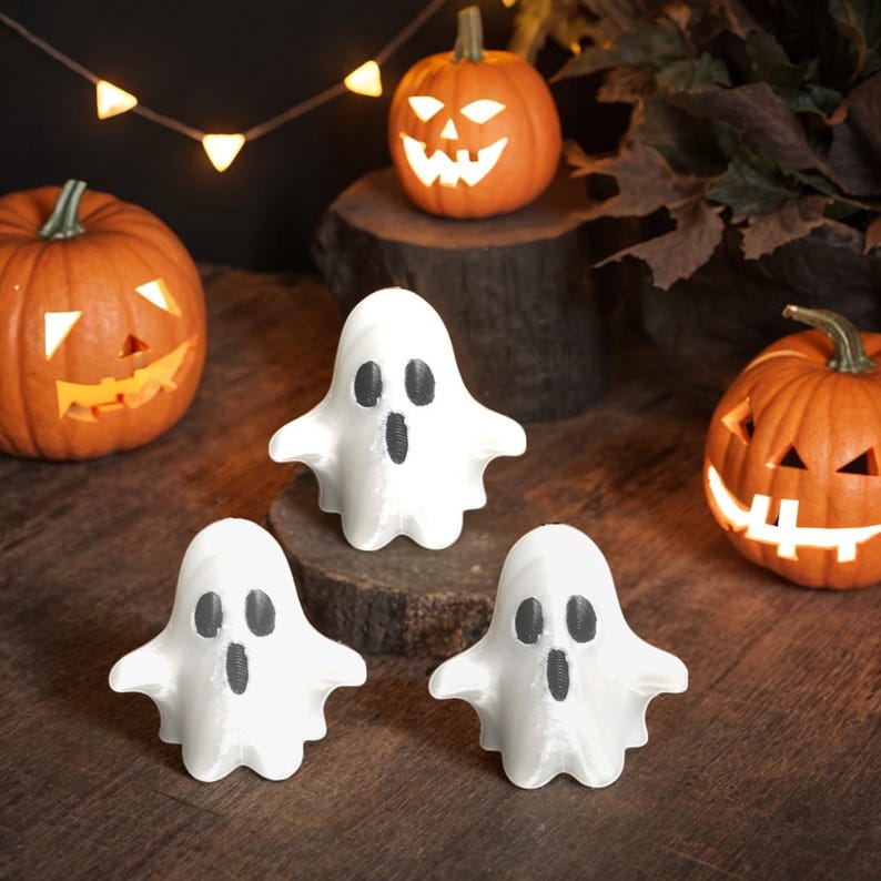 3D Printed Halloween Ghost Fridge Magnets: Spooky Kitchen Decor, Set of ...
