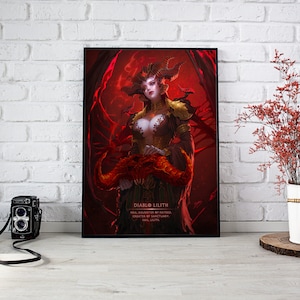 Diablo Poster, Diablo lilith poster, game poster, wall decor, wall art, wall poster, Diablo IV, Diablo 3, Diablo 4