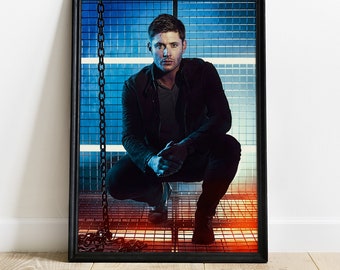 Jensen Ackles Poster, Dean Winchester Poster, Supernatural Poster, Movie poster, Wall decor