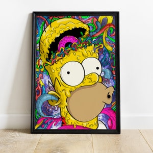 Poster Homer Simpson, poster Simpsons, poster Homer, poster di ciambelle, poster di ciambelle Simpson, arredamento Simpson, arredamento murale, pop art Simpson