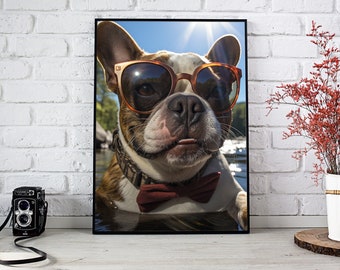 French Bulldog Print, French Bulldog Wall Art Poster, Bulldog Poster