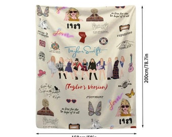 T.S Swiftie Blanket, Taylor warm fleece throw for bedroom, swiftie Fan Party Throw - Cosy blanket gifts for her, taylor swiftie merch gifts